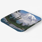Mount Rainier | Reflectie in een bergvijver Papieren Bordje (Gebogen)