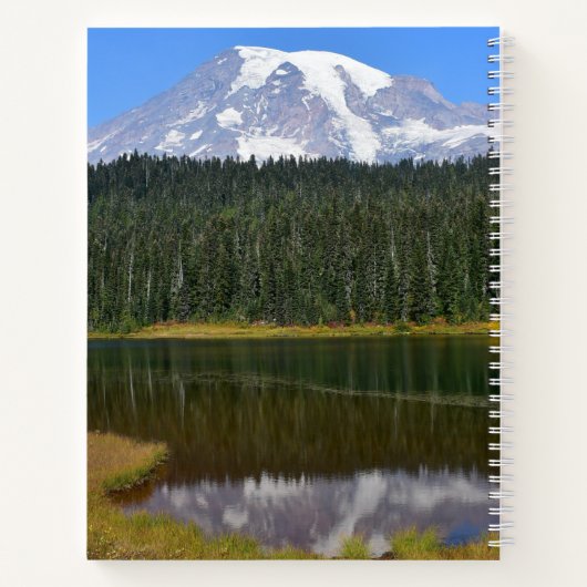 Mount Rainier Reflectie op het landschap van het m Notitieboek (Achterkant)
