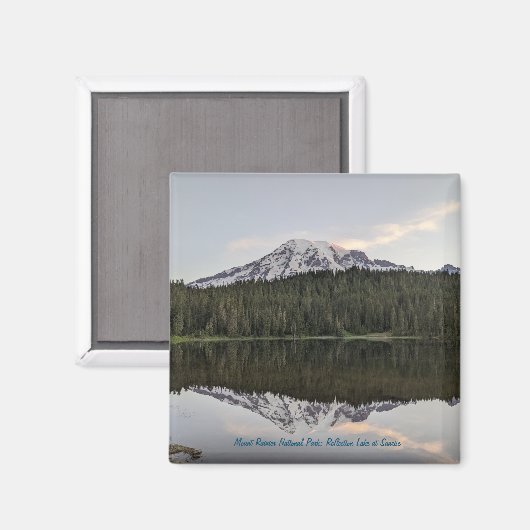 Mount Rainier: Reflection Lake bij Sunrise Magnet (Voorkant / Achterkant)
