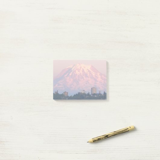 Mount Rainier Roze Alpenglow Landschap Post-it® Notes (Op bureau)