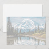 Mount Rainier Scene Flat Note Card Notitiekaartje (Voorkant / Achterkant)