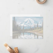 Mount Rainier Scene Flat Note Card Notitiekaartje (Voorkant / Achterkant in situ)