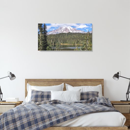 Mount Rainier Scenic Lake Landscape Canvas Afdruk (Insitu (Slaapkamer))