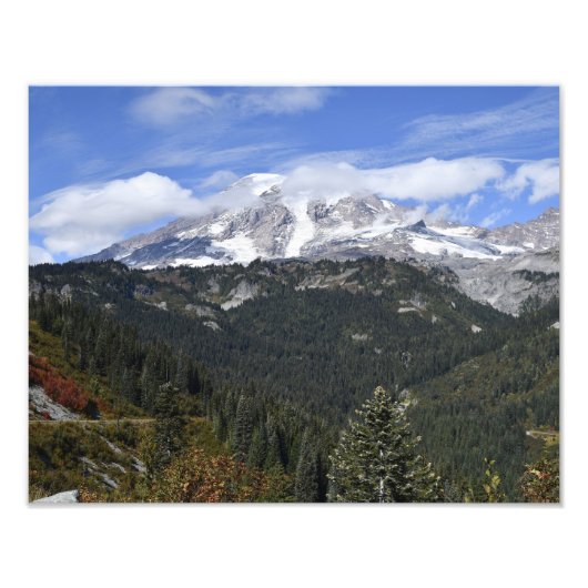 Mount Rainier Scenic Valley Landscape Foto Afdruk (Voorkant)