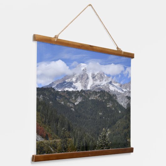 Mount Rainier Scenic Valley Landscape Hangend Wandkleed (Gebogen)