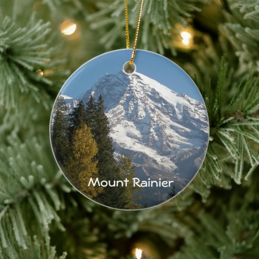 Mount Rainier Schilderachtig Uitzicht Vakantie Keramisch Ornament (Boom)