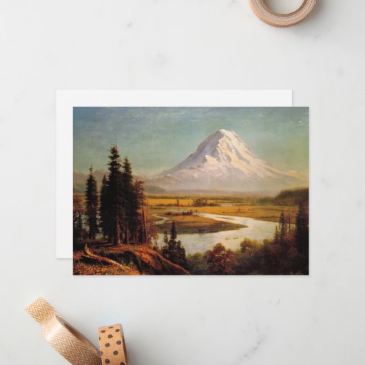 Mount Rainier-schilderij van Albert Bierstadt Notitiekaartje (Voorkant / Achterkant in situ)