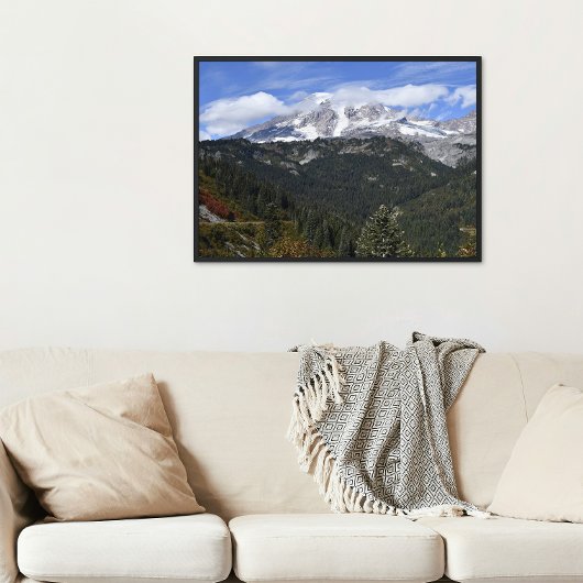 Mount Rainier Schitterend Valleilandschap Foto Afdruk