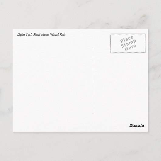 Mount Rainier Skyline Trail Briefkaart (Achterkant)