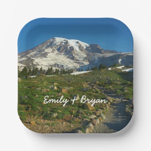 Mount Rainier Skyline Trail Uitzicht Papieren Bordje (Voorkant)