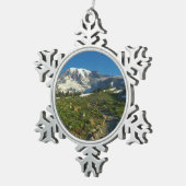 Mount Rainier Skyline Trail Uitzicht Tin Sneeuwvlok Ornament (Rechts)