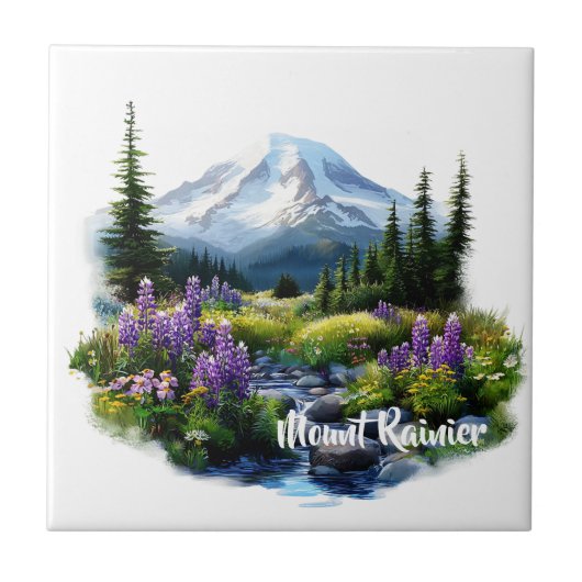 Mount Rainier Tegeltje (Voorkant)