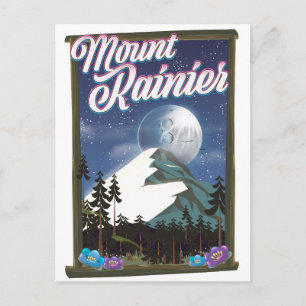 Mount Rainier vakantieposter. Briefkaart