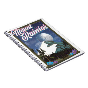 Mount Rainier vakantieposter. Notitieboek