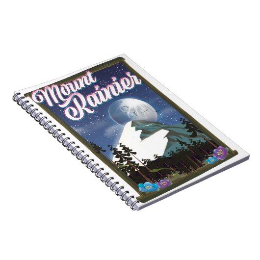 Mount Rainier vakantieposter. Notitieboek (Rechterzijde)