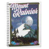 Mount Rainier vakantieposter. Notitieboek (Voorkant)