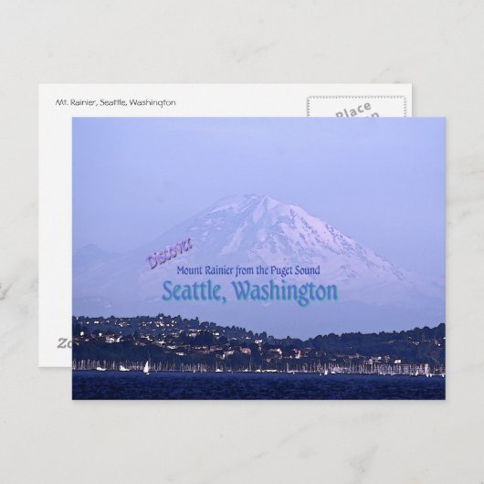 Mount Rainier van de Puget Sound Briefkaart (Voorkant / Achterkant)