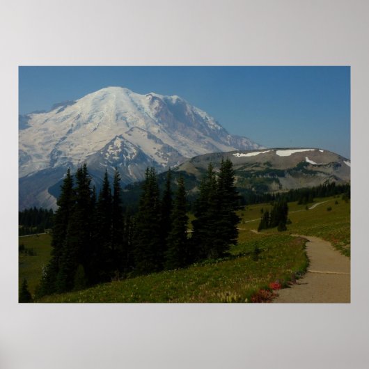 Mount Rainier vanaf het Sourdough Ridge Trail Poster (Voorkant)