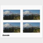 Mount Rainier vanaf het Sourdough Ridge Trail Rechthoekige Sticker (Vel)