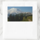 Mount Rainier vanaf het Sourdough Ridge Trail Rechthoekige Sticker (Tas)