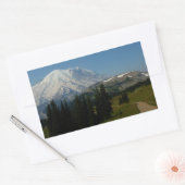 Mount Rainier vanaf het Sourdough Ridge Trail Rechthoekige Sticker (Envelop)