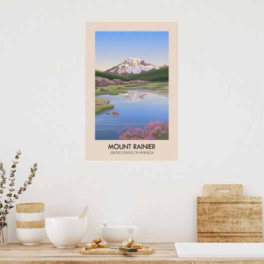 Mount Rainier VS Reisposter Poster (Keuken)