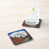 Mount Rainier Wandelpad Herfst Kleur Bier Onderzetter (Rechterzijde)