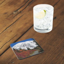 Mount Rainier Wandelpad Herfst Kleur Bier Onderzetter