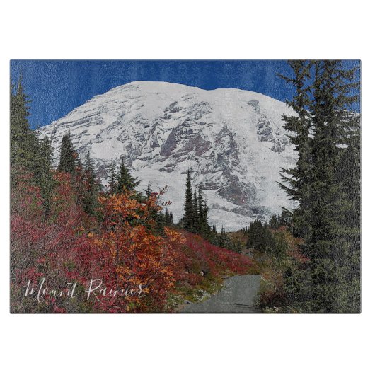Mount Rainier Wandelpad Herfst Kleur Snijplank (Voorkant)