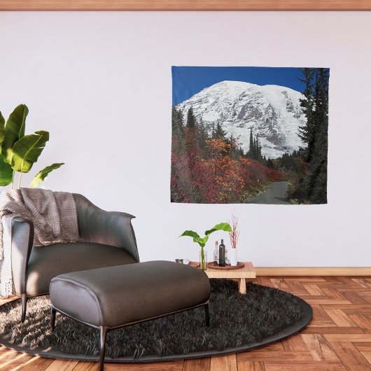 Mount Rainier Wandelpad Herfst Kleur Wandkleed