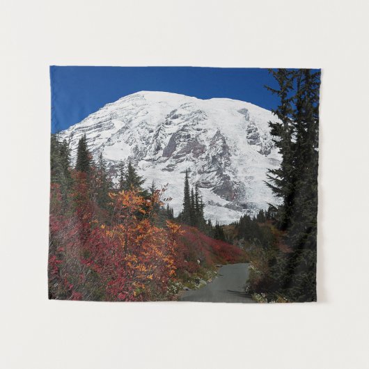 Mount Rainier Wandelpad Herfst Kleur Wandkleed (Voorkant (horizontaal))