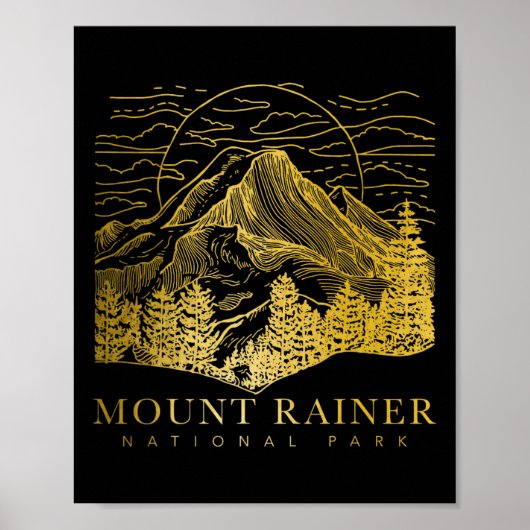 Mount Rainier Washington Berg Mt Klimmen Summ Poster (Voorkant)