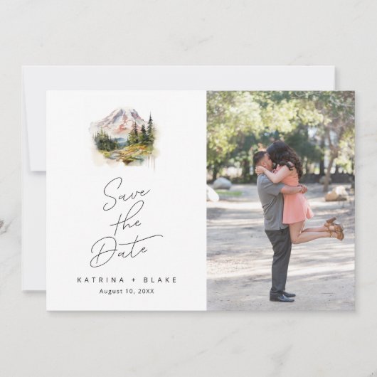 Mount Rainier Washington De datum opslaan Save The Date (Voorkant)