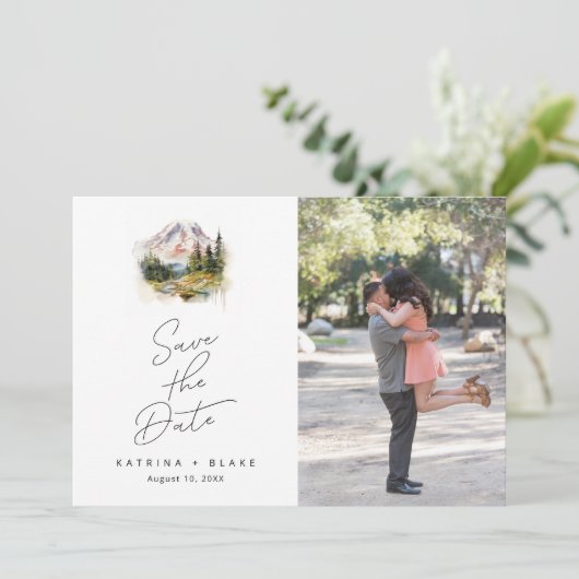 Mount Rainier Washington De datum opslaan Save The Date (Staand voorkant)