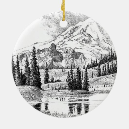 Mount Rainier, Washington Keramisch Ornament (Achterkant)