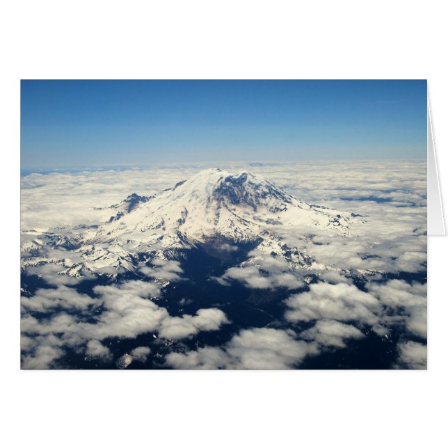 Mount Rainier, Washington, Luchtfoto, Kaart (Voorkant Horizontaal)