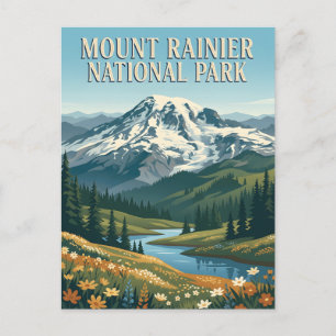 Mount Rainier Washington National Park Poster Briefkaart