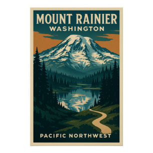 Mount Rainier, Washington reis  Perfect Poster