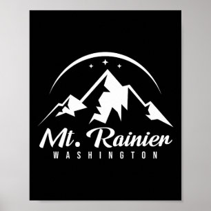 Mount Rainier Washington Ski Resort Skiën Snowboa Poster