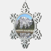 Mount Rainier Washington State Holiday Kerstmis Tin Sneeuwvlok Ornament (Rechts)