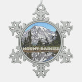 Mount Rainier Washington State Holiday Kerstmis Tin Sneeuwvlok Ornament (Voorkant)