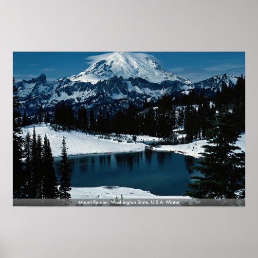 Mount Rainier, Washington State, VS Winter Poster (Voorkant)