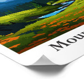 Mount Rainier Washington Travel Illustratie Poster (Hoek)