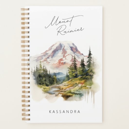 Mount Rainier Washington Waterverf Planner (Voorkant)