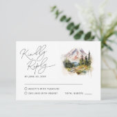 Mount Rainier Washington Waterverf RSVP Kaartje (Staand voorkant)