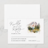 Mount Rainier Washington Waterverf RSVP Kaartje (Voorkant / Achterkant)