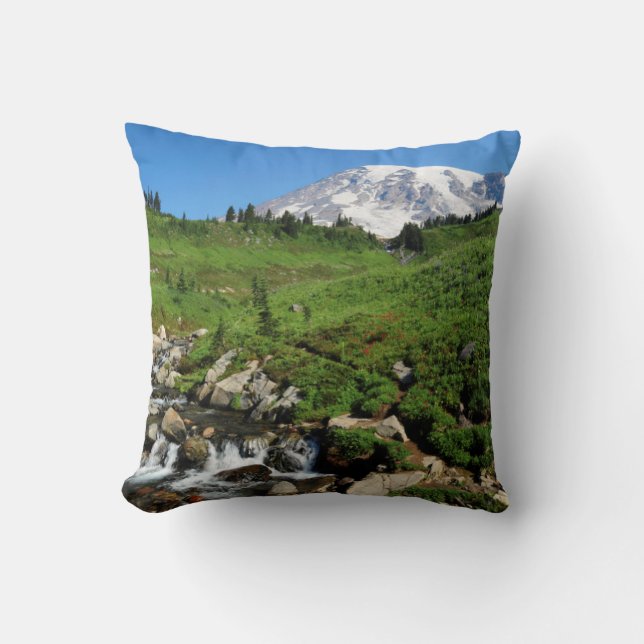 Mount Rainier, waterval, besneeuwd Kussen (Voorkant)