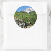 Mount Rainier, waterval, besneeuwd Ronde Sticker (Tas)