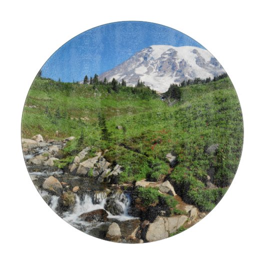 Mount Rainier, waterval, besneeuwd Snijplank (Voorkant)