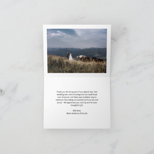 Mount Rainier Waterverf bruiloft Bedankkaart (Binnen)